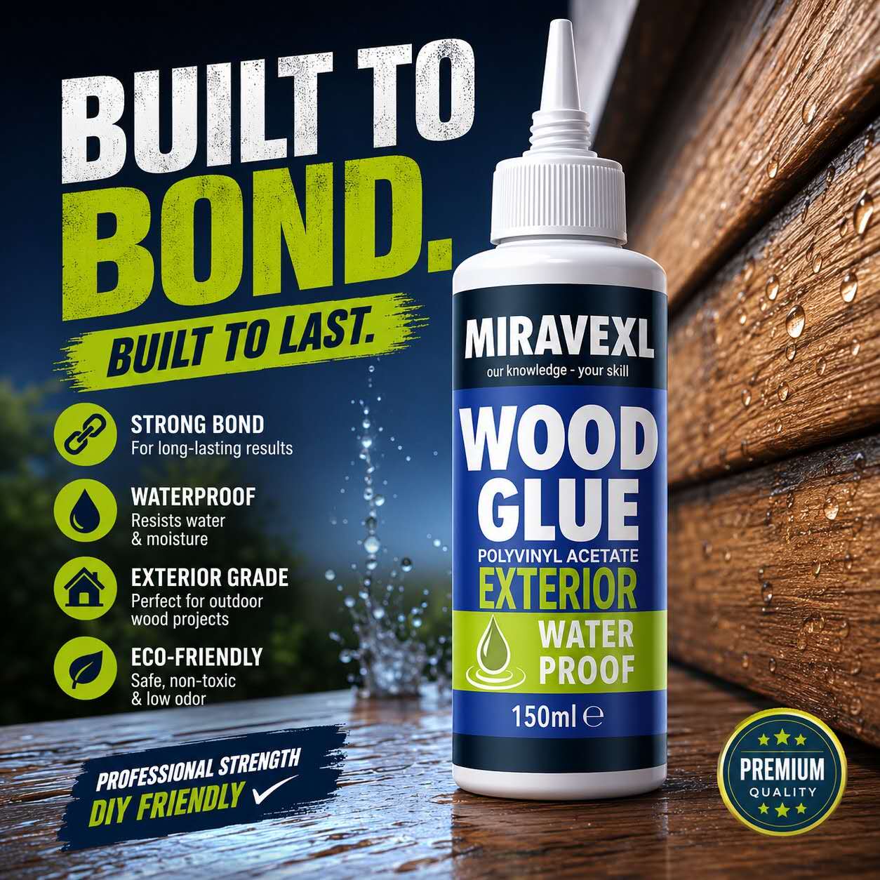 Woodworking Quick Glue - Cola para Madeira de Secagem Rápida,