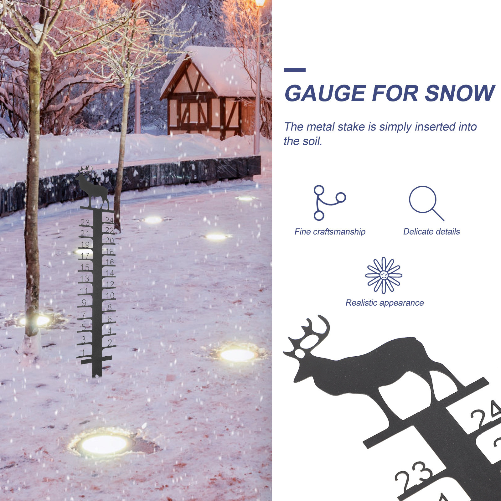 Medidor de Neve de Metal para  - Woodworking Xmas Decorations avaliação e preço